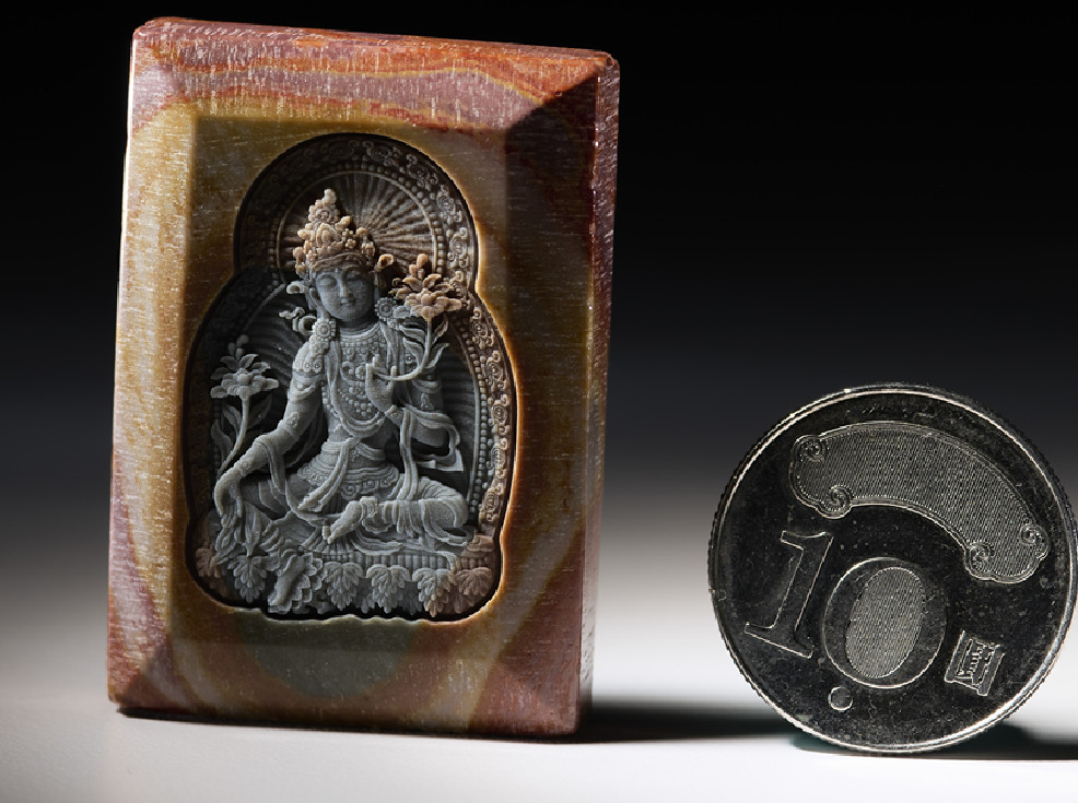 碧紅玉 微小細雕刻