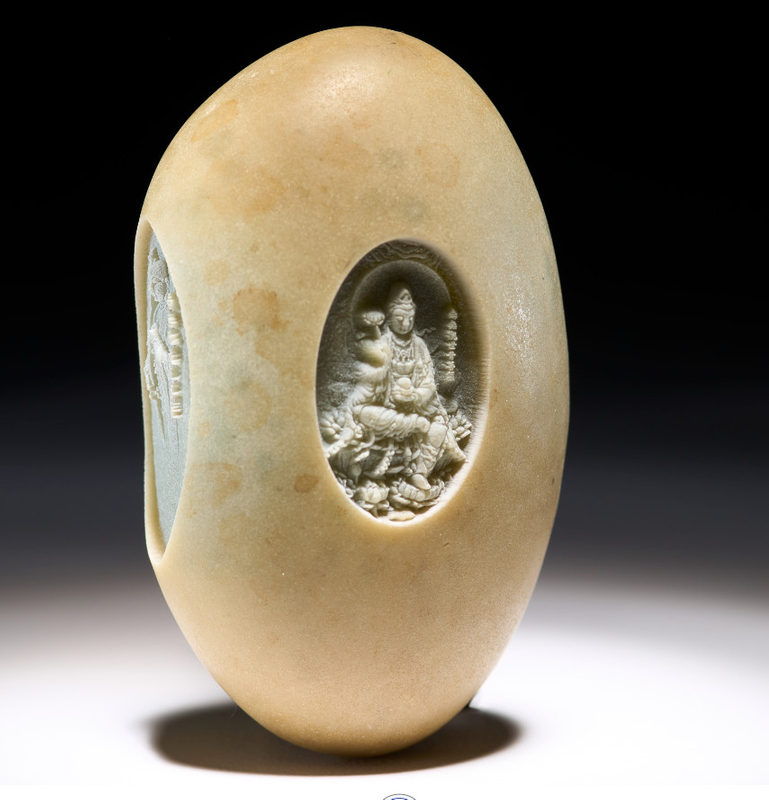 夜光石 地藏王菩薩雕刻 毫芒雕刻